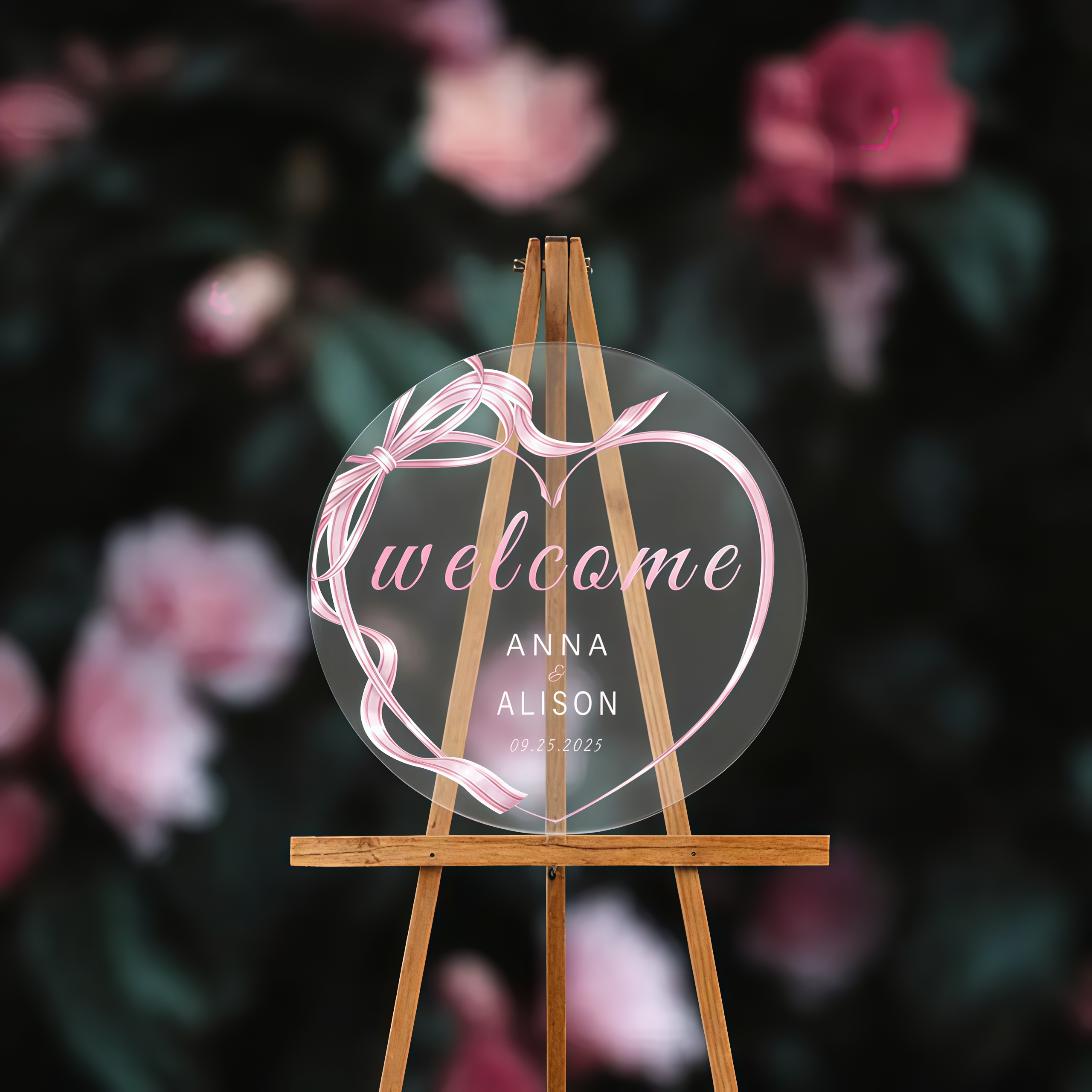 Custom Round Acrylic Wedding Welcome Sign